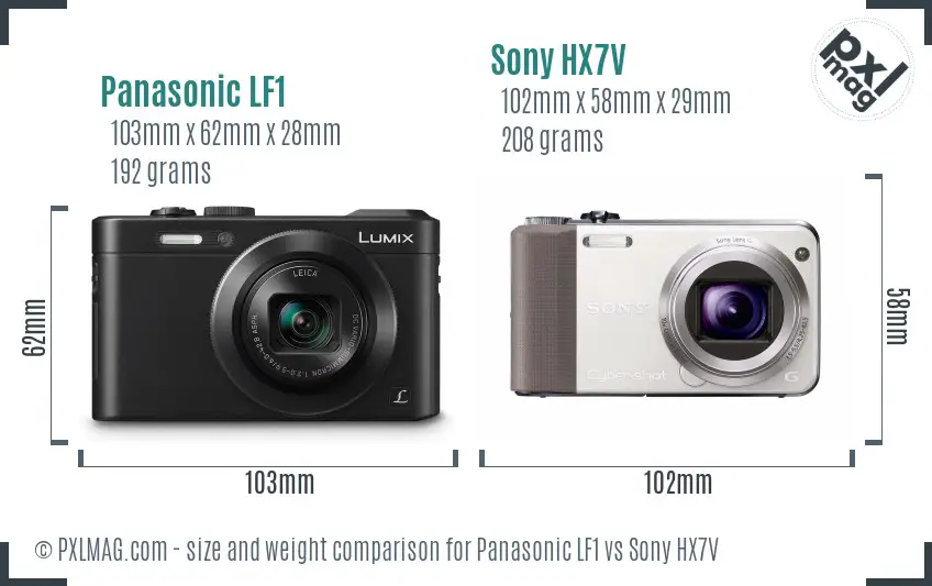 Panasonic LF1 vs Sony HX7V size comparison Panasonic LF1 vs Sony HX7V size comparison