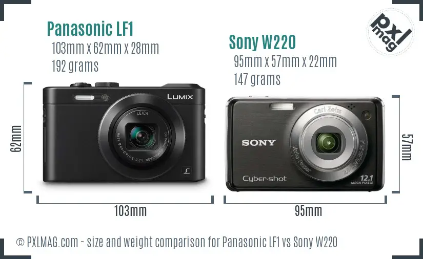 Panasonic LF1 vs Sony W220 size comparison