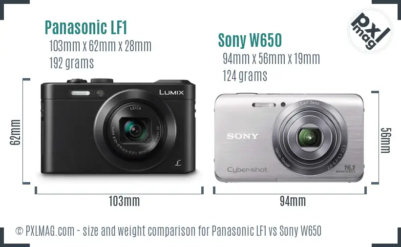Panasonic LF1 vs Sony W650 size comparison Panasonic LF1 vs Sony W650 size comparison