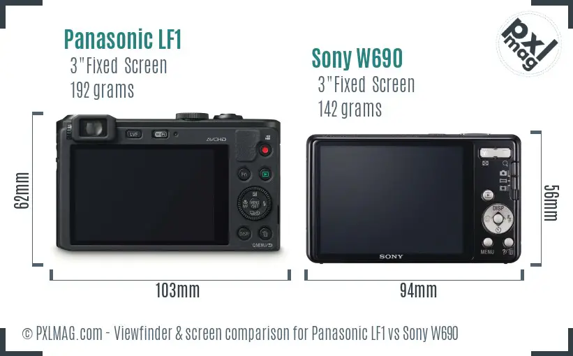 Panasonic LF1 vs Sony W690 Screen and Viewfinder comparison Panasonic LF1 vs Sony W690 Screen and Viewfinder comparison