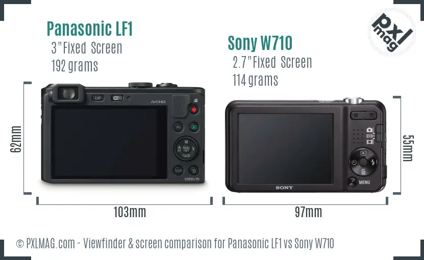 Panasonic LF1 vs Sony W710 Screen and Viewfinder comparison Panasonic LF1 vs Sony W710 Screen and Viewfinder comparison