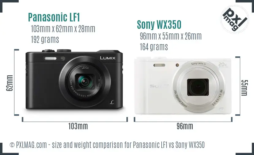 Panasonic LF1 vs Sony WX350 size comparison