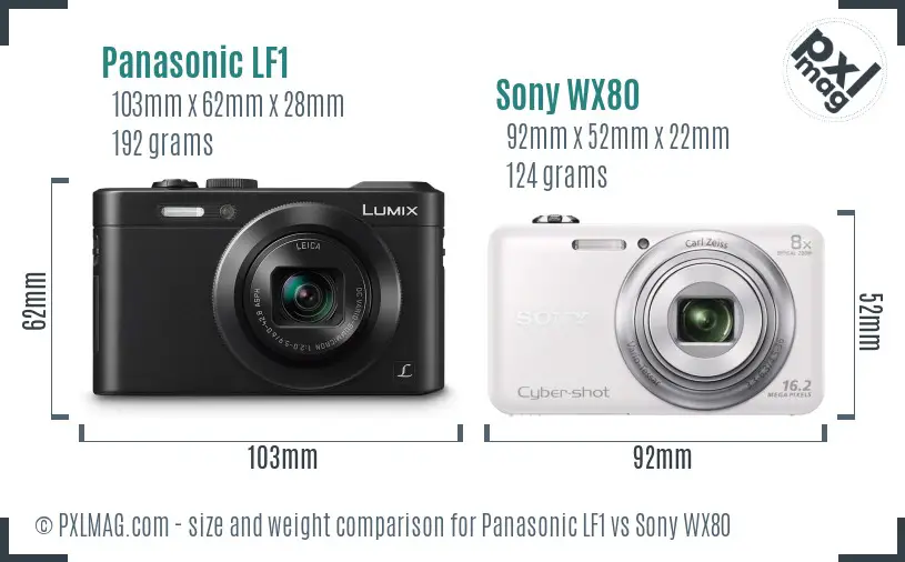 Panasonic LF1 vs Sony WX80 size comparison Panasonic LF1 vs Sony WX80 size comparison