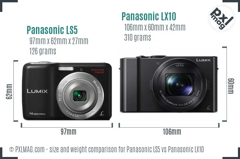 Panasonic LS5 vs Panasonic LX10 size comparison