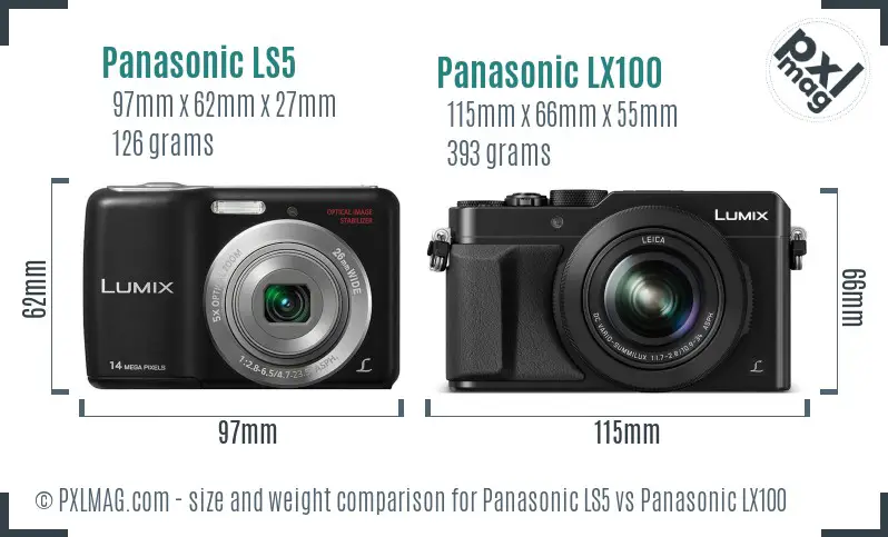 Panasonic LS5 vs Panasonic LX100 size comparison