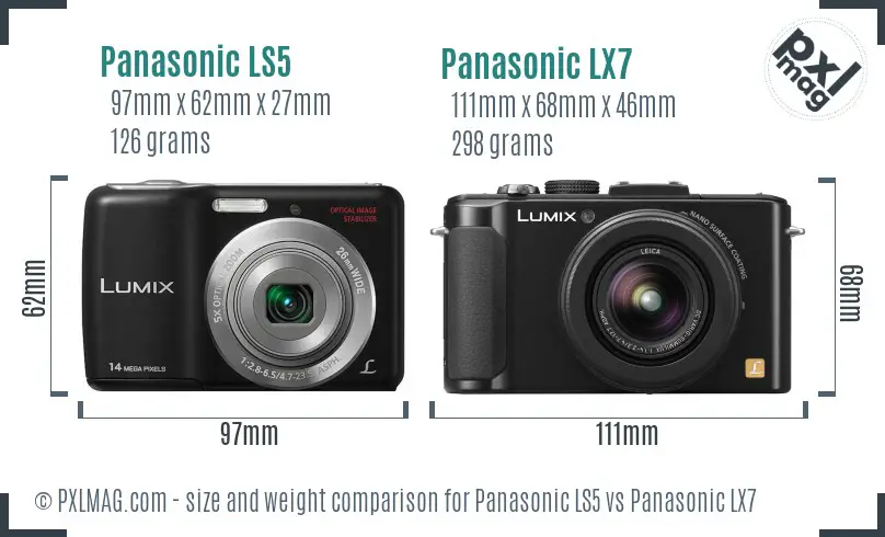 Panasonic LS5 vs Panasonic LX7 size comparison