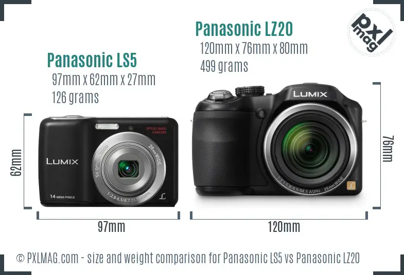 Panasonic LS5 vs Panasonic LZ20 size comparison