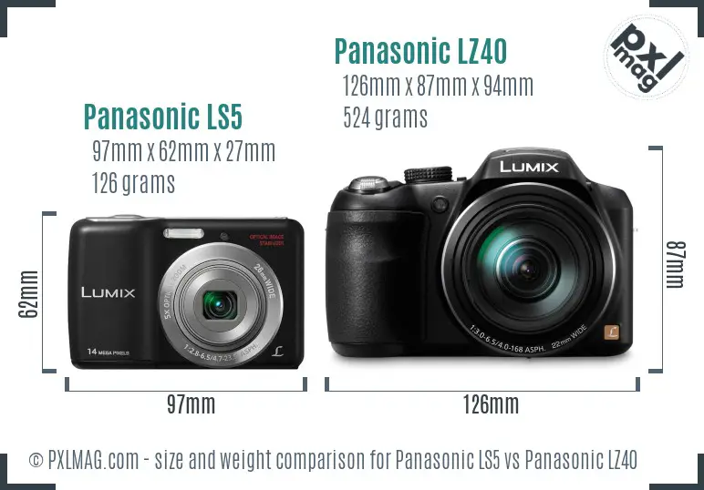 Panasonic LS5 vs Panasonic LZ40 size comparison