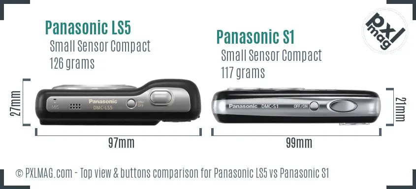 Panasonic LS5 vs Panasonic S1 top view buttons comparison