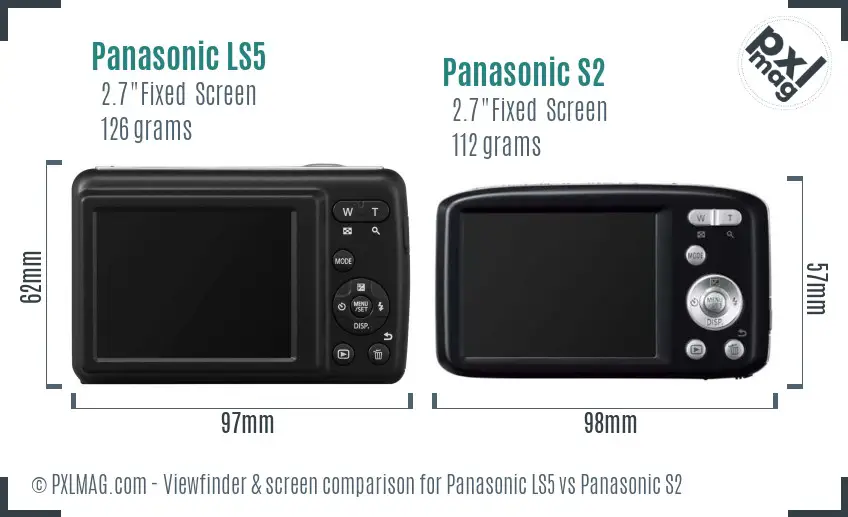 Panasonic LS5 vs Panasonic S2 Screen and Viewfinder comparison