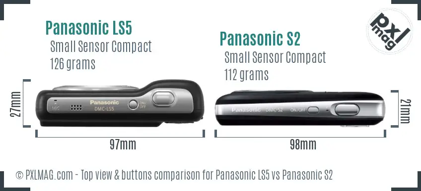 Panasonic LS5 vs Panasonic S2 top view buttons comparison