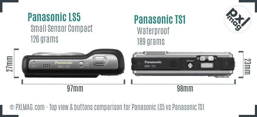 Panasonic LS5 vs Panasonic TS1 top view buttons comparison