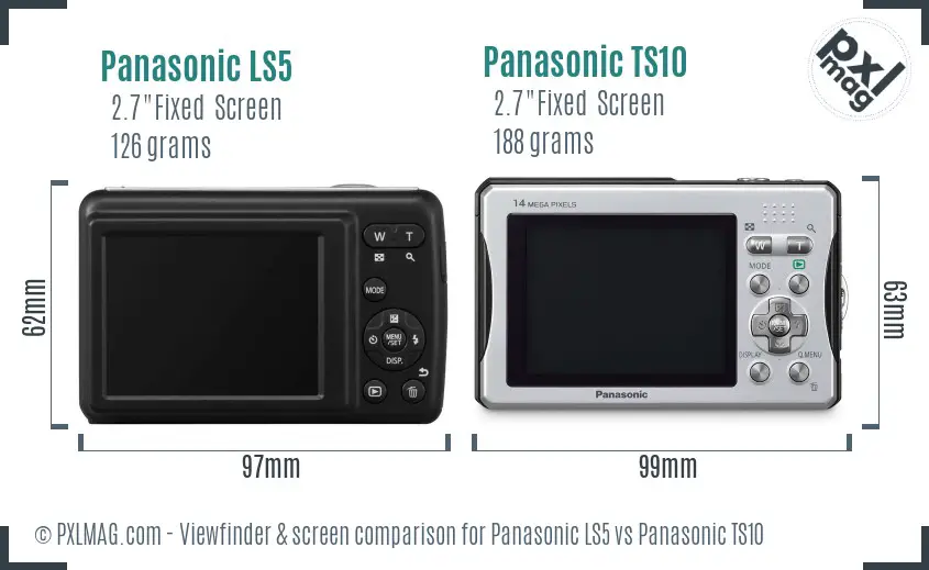Panasonic LS5 vs Panasonic TS10 Screen and Viewfinder comparison