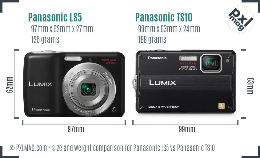 Panasonic LS5 vs Panasonic TS10 size comparison