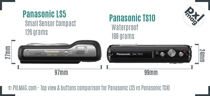 Panasonic LS5 vs Panasonic TS10 top view buttons comparison