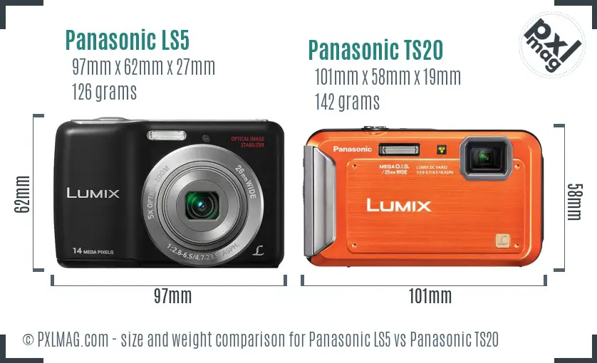 Panasonic LS5 vs Panasonic TS20 size comparison
