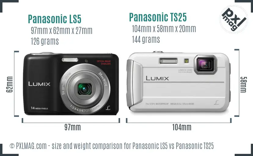 Panasonic LS5 vs Panasonic TS25 size comparison