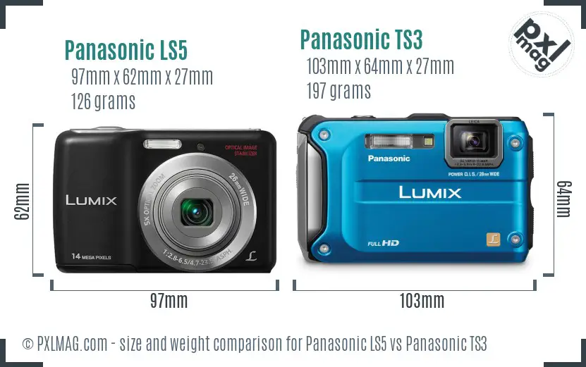 Panasonic LS5 vs Panasonic TS3 size comparison