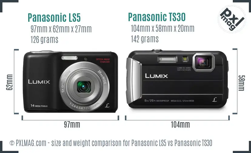 Panasonic LS5 vs Panasonic TS30 size comparison