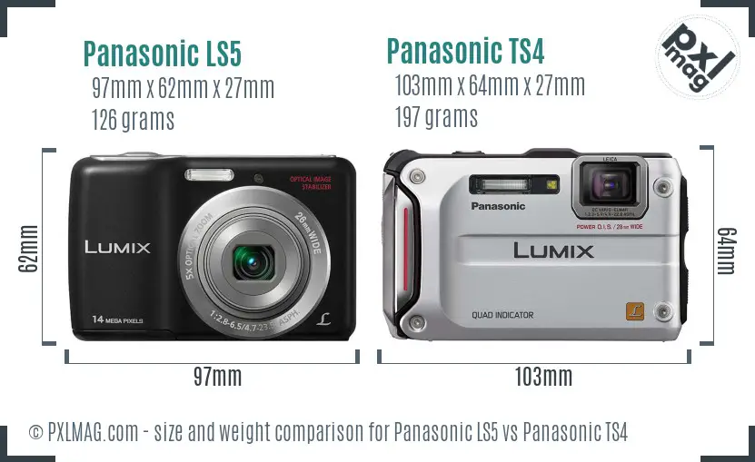Panasonic LS5 vs Panasonic TS4 size comparison
