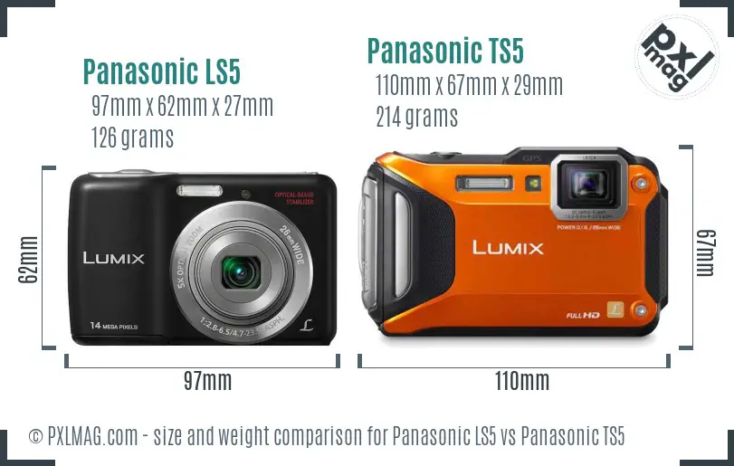Panasonic LS5 vs Panasonic TS5 size comparison