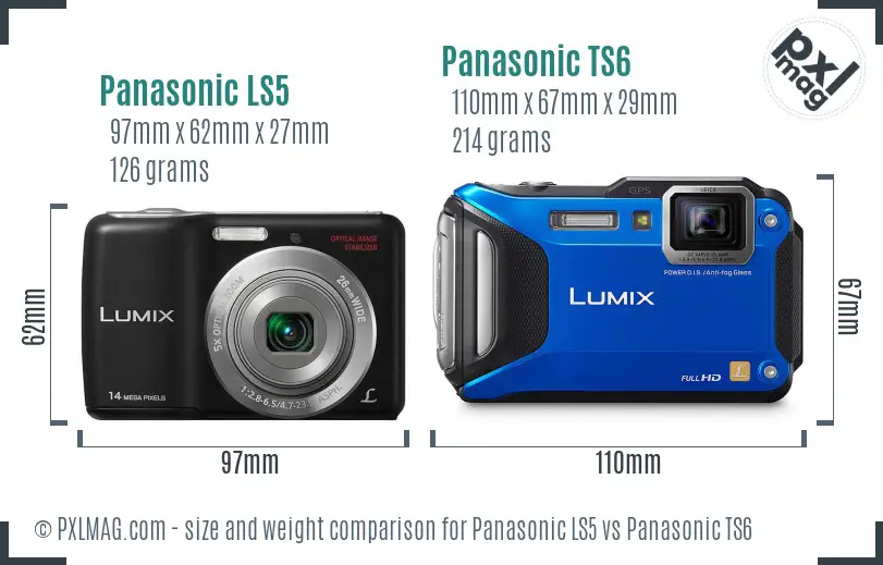 Panasonic LS5 vs Panasonic TS6 size comparison