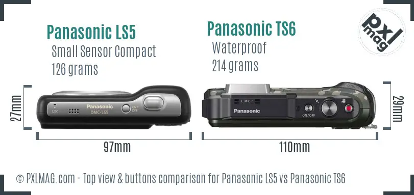 Panasonic LS5 vs Panasonic TS6 top view buttons comparison