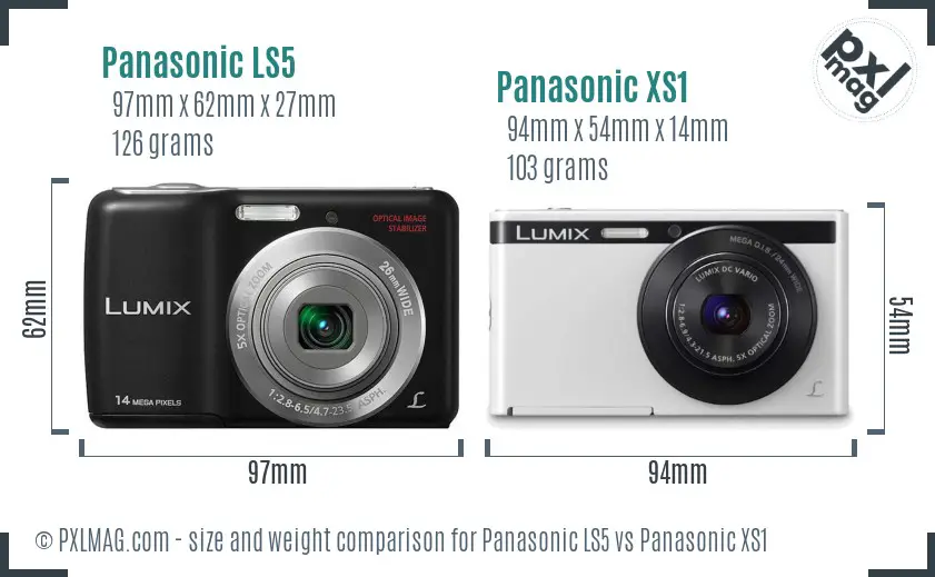 Panasonic LS5 vs Panasonic XS1 size comparison
