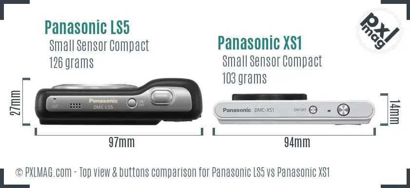 Panasonic LS5 vs Panasonic XS1 top view buttons comparison