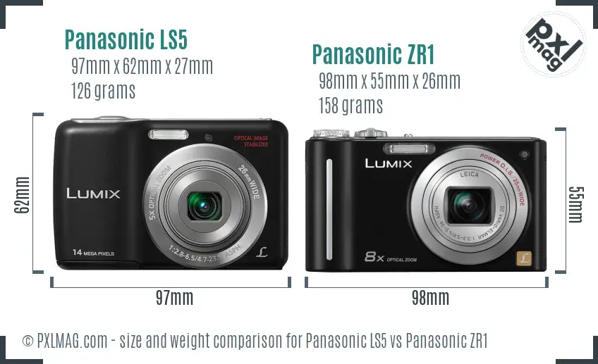 Panasonic LS5 vs Panasonic ZR1 size comparison