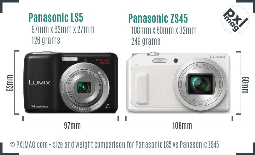 Panasonic LS5 vs Panasonic ZS45 size comparison