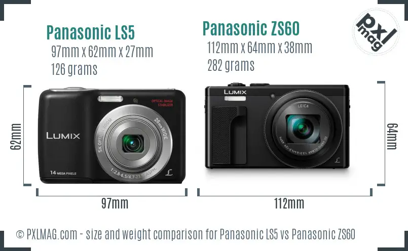 Panasonic LS5 vs Panasonic ZS60 size comparison