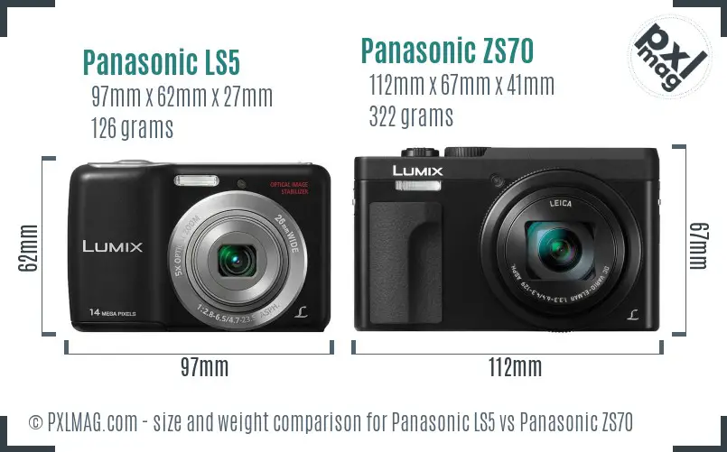 Panasonic LS5 vs Panasonic ZS70 size comparison