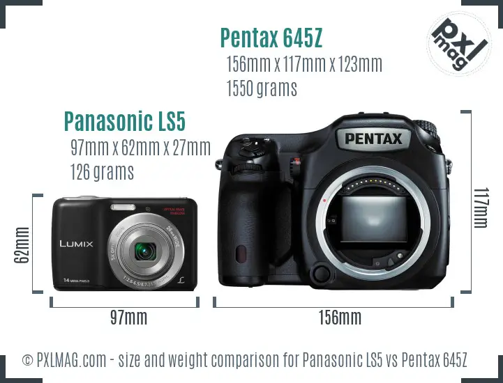 Panasonic LS5 vs Pentax 645Z size comparison