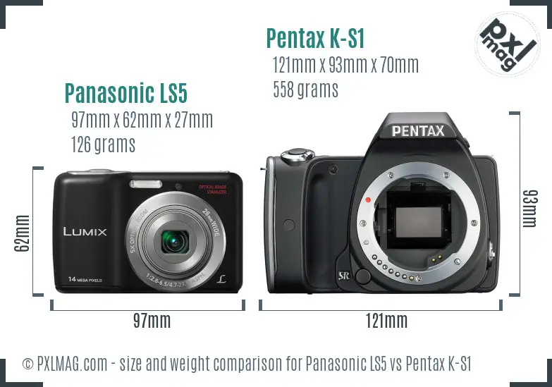 Panasonic LS5 vs Pentax K-S1 size comparison