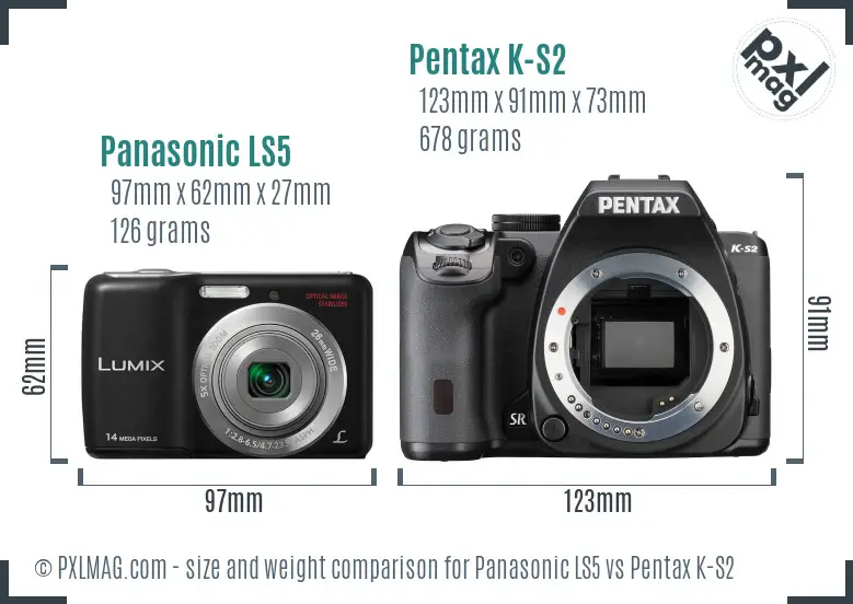 Panasonic LS5 vs Pentax K-S2 size comparison