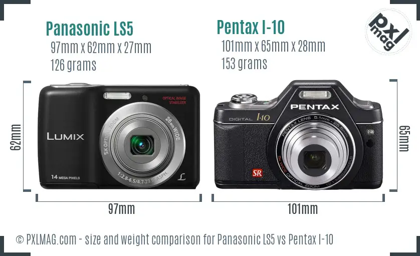 Panasonic LS5 vs Pentax I-10 size comparison