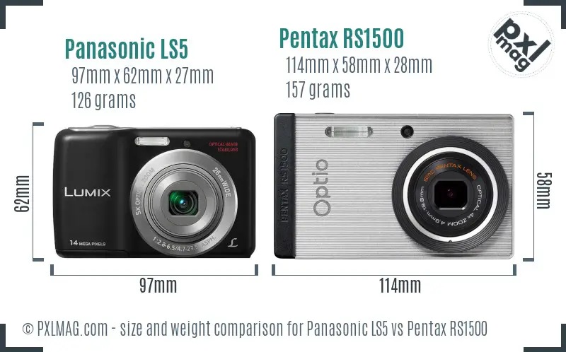 Panasonic LS5 vs Pentax RS1500 size comparison