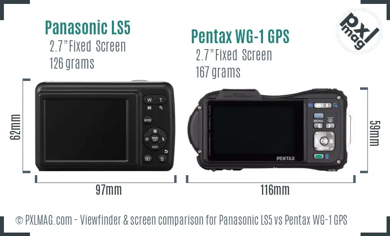 Panasonic LS5 vs Pentax WG-1 GPS Screen and Viewfinder comparison