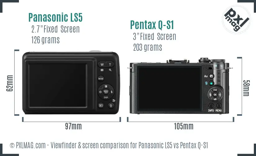 Panasonic LS5 vs Pentax Q-S1 Screen and Viewfinder comparison