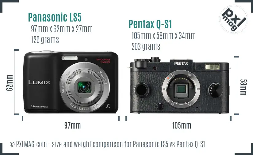 Panasonic LS5 vs Pentax Q-S1 size comparison