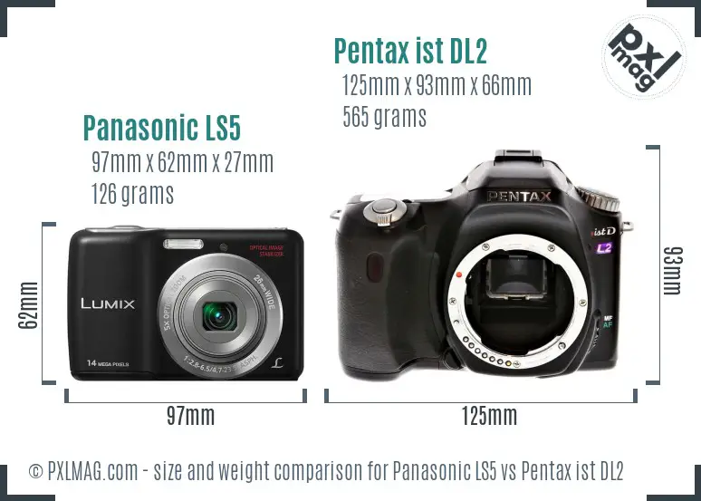 Panasonic LS5 vs Pentax ist DL2 size comparison
