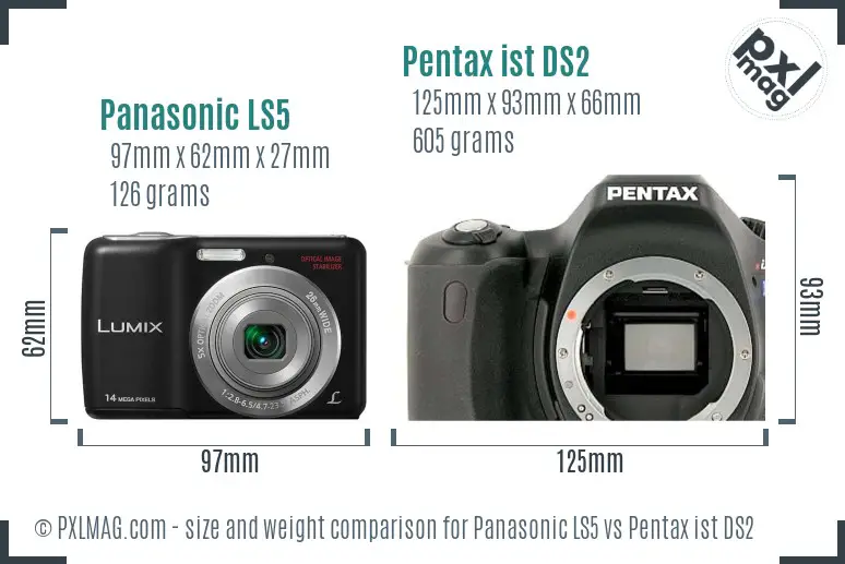 Panasonic LS5 vs Pentax ist DS2 size comparison