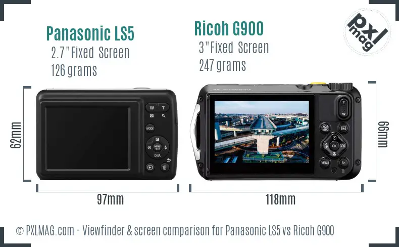 Panasonic LS5 vs Ricoh G900 Screen and Viewfinder comparison Panasonic LS5 vs Ricoh G900 Screen and Viewfinder comparison