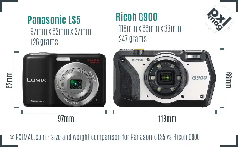Panasonic LS5 vs Ricoh G900 size comparison Panasonic LS5 vs Ricoh G900 size comparison