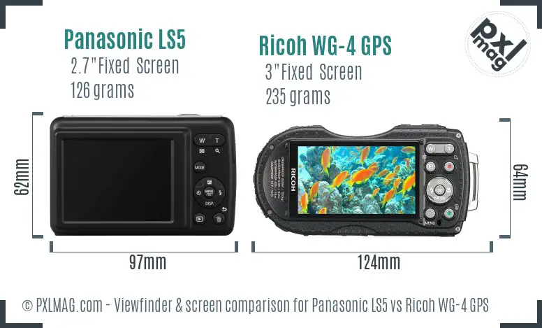 Panasonic LS5 vs Ricoh WG-4 GPS Screen and Viewfinder comparison Panasonic LS5 vs Ricoh WG-4 GPS Screen and Viewfinder comparison