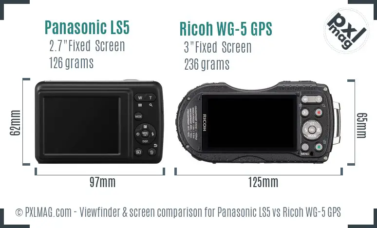 Panasonic LS5 vs Ricoh WG-5 GPS Screen and Viewfinder comparison Panasonic LS5 vs Ricoh WG-5 GPS Screen and Viewfinder comparison