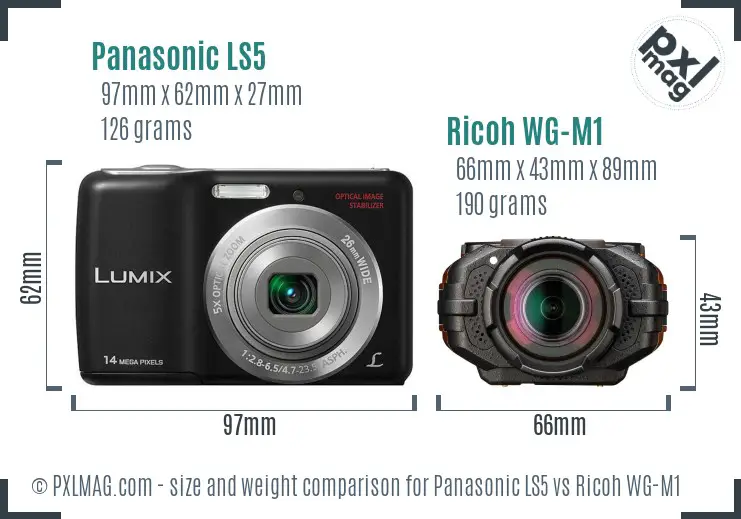 Panasonic LS5 vs Ricoh WG-M1 size comparison Panasonic LS5 vs Ricoh WG-M1 size comparison