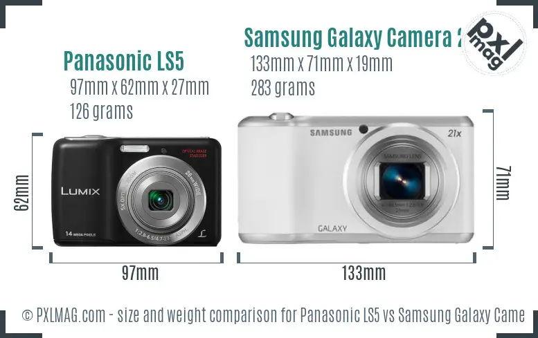 Panasonic LS5 vs Samsung Galaxy Camera 2 size comparison
