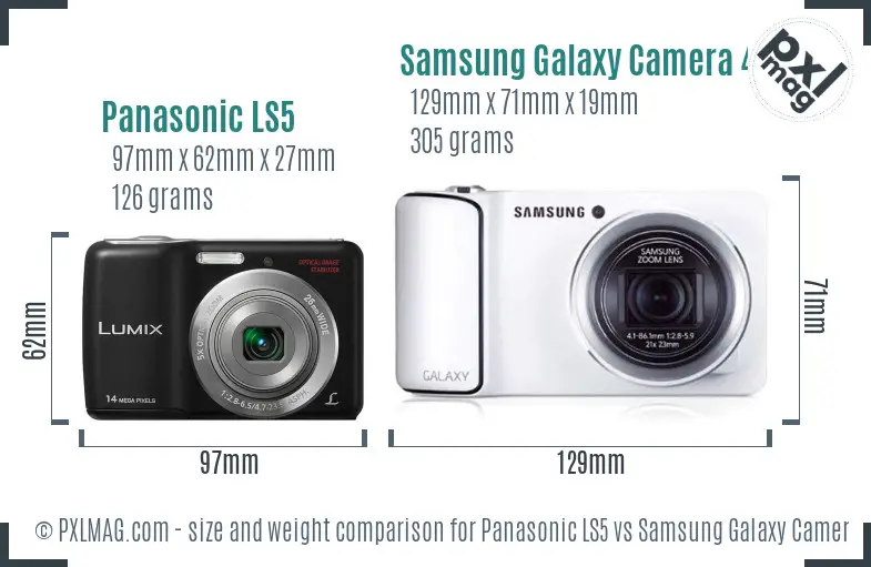 Panasonic LS5 vs Samsung Galaxy Camera 4G size comparison